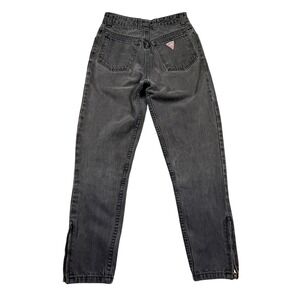 Vintage 90s Guess Georges Marciano Black High Rise Zipper Ankle Jeans 27 USA